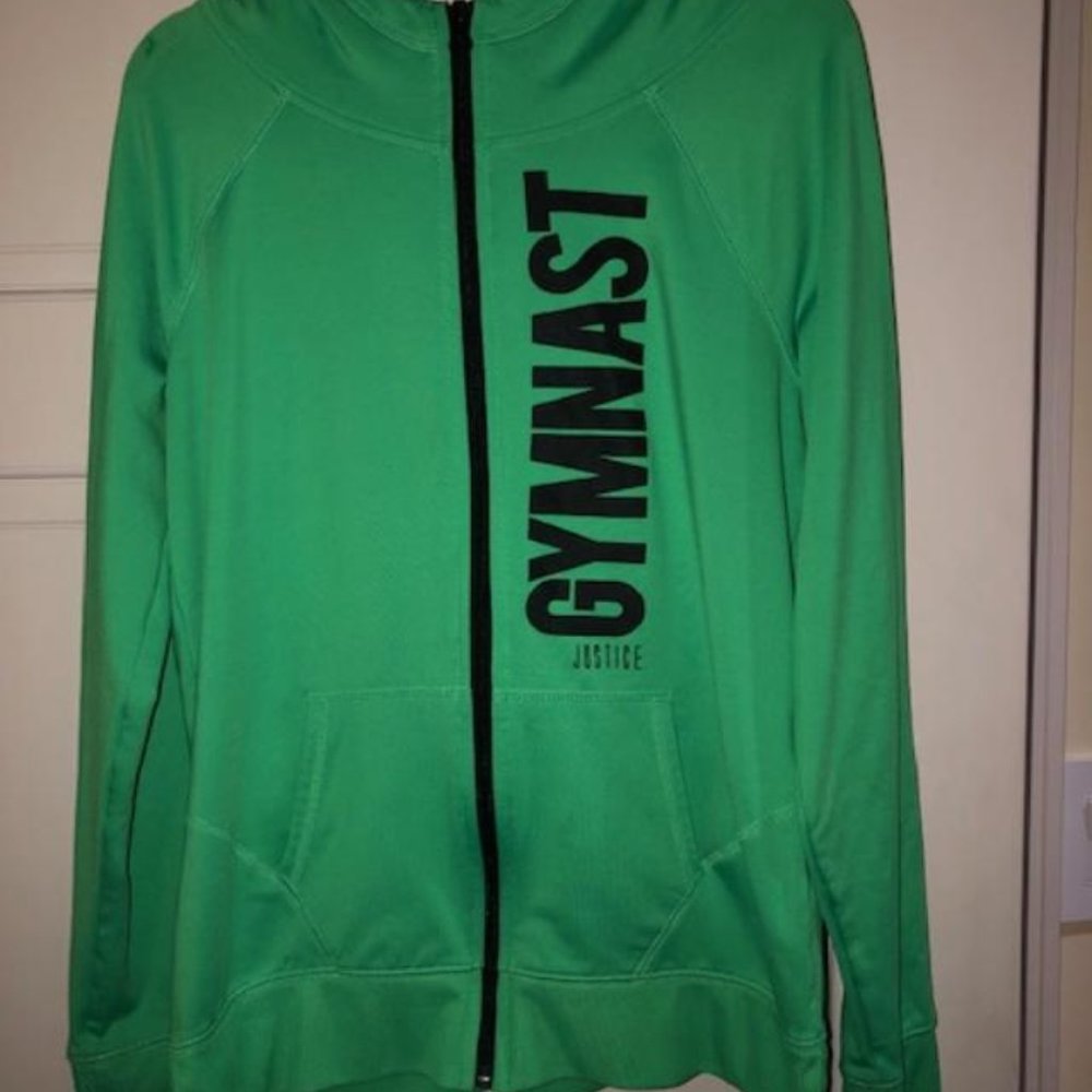 Girls Green Hoodie Justice Size 16 With Hood Excellent Condition